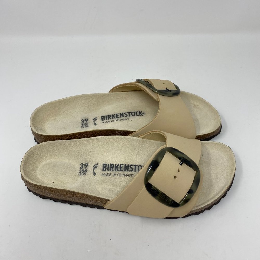 Birkenstock Madrid Torty Big Buckle Almond Nubuck Leather Sandals Size 39